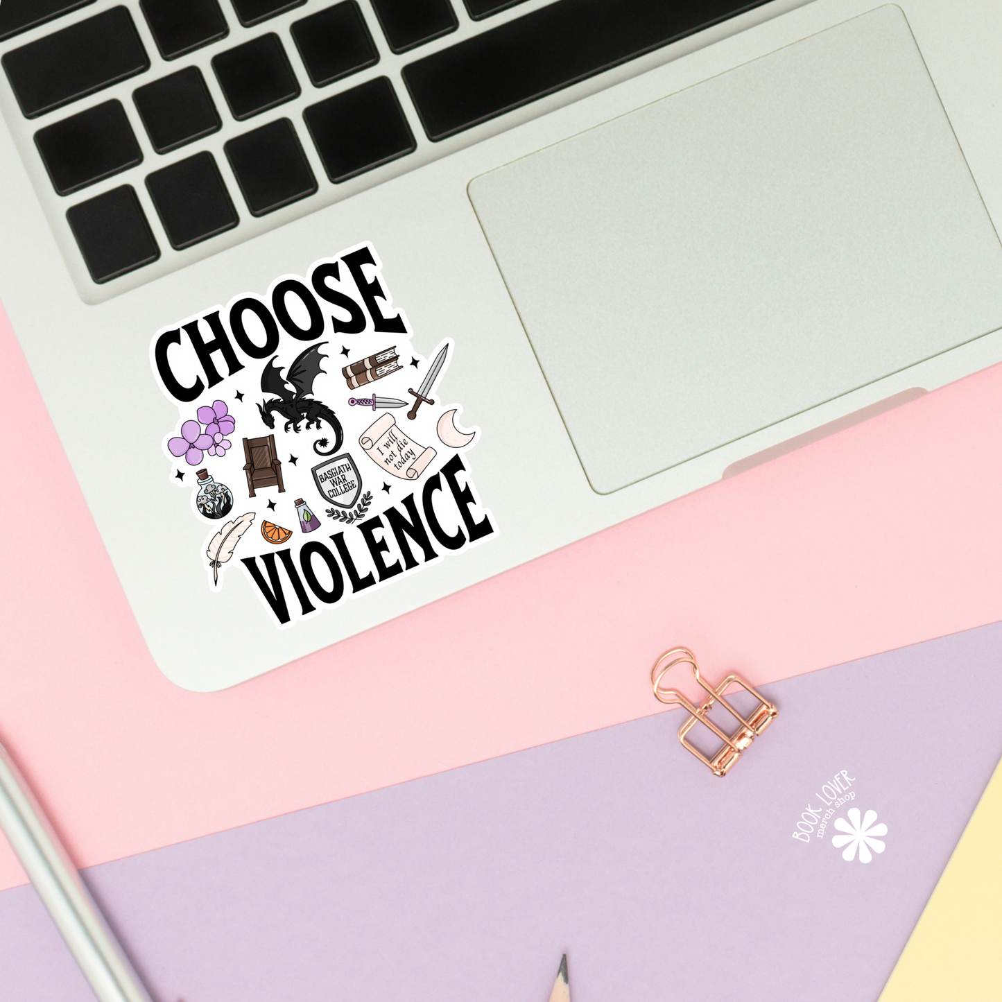 Book Lover Merch Shop - Choose Violence Stickers / Bookish Stickers / Book Lover: 3''