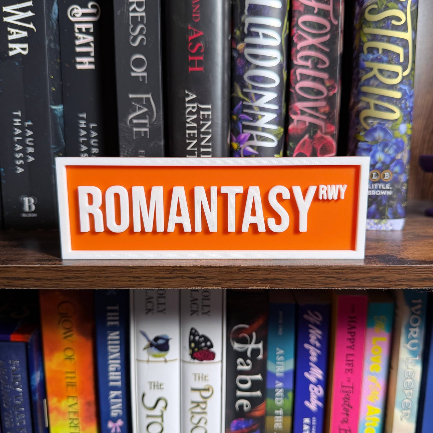 The Crafted Nook - Romantasy Street Sign | Bookshelf Decor: Purple