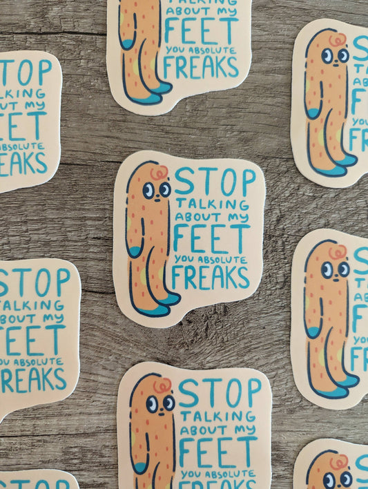Sadsquatch - My Feet - Cute Cryptid Sasquatch Bigfoot Vinyl Sticker