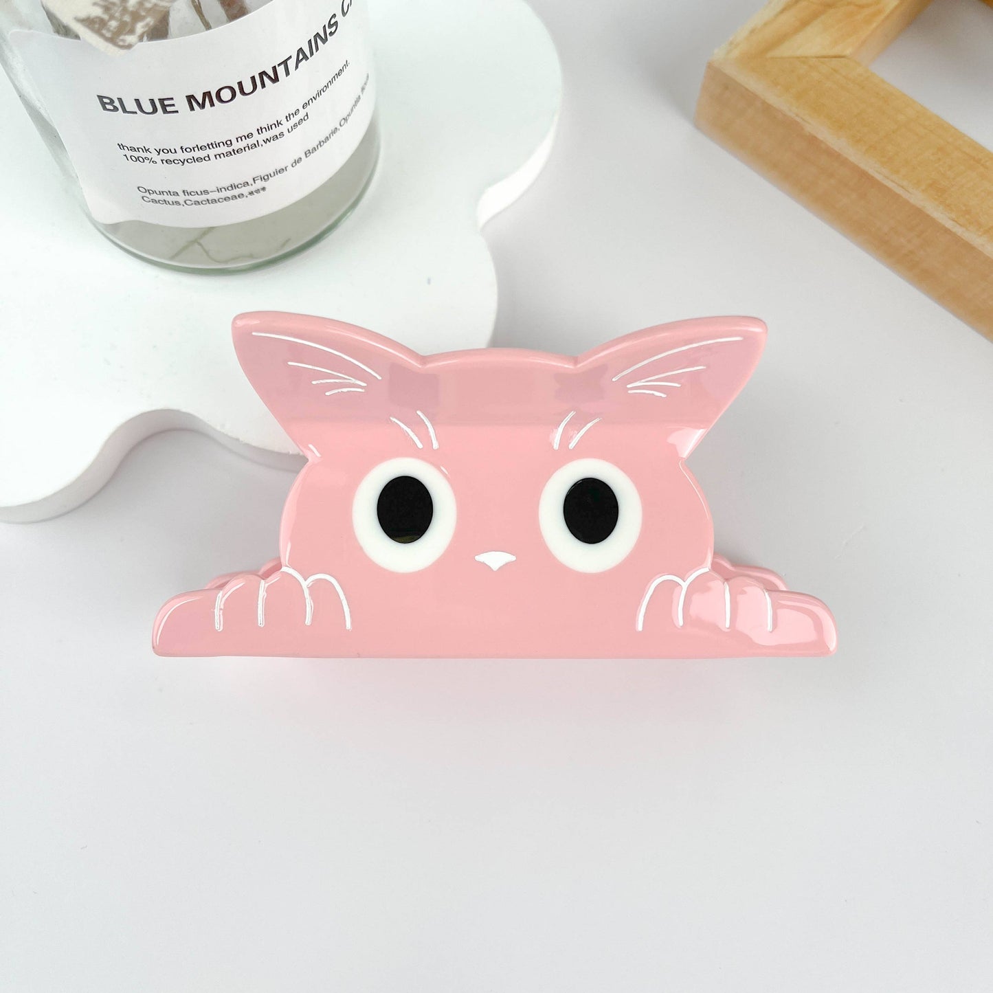 mildstyles - Cute Big Eyes Kitten Solid Hair Clips: Black