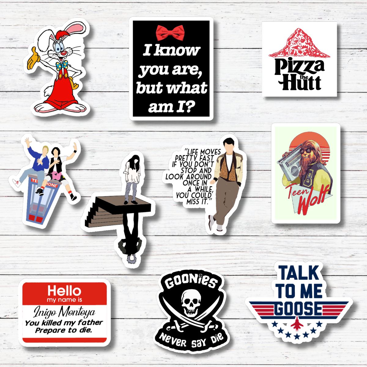 Oily Graphic Creations - Never Say Die -80s Movie Stickers/Magnet: Matte Vinyl