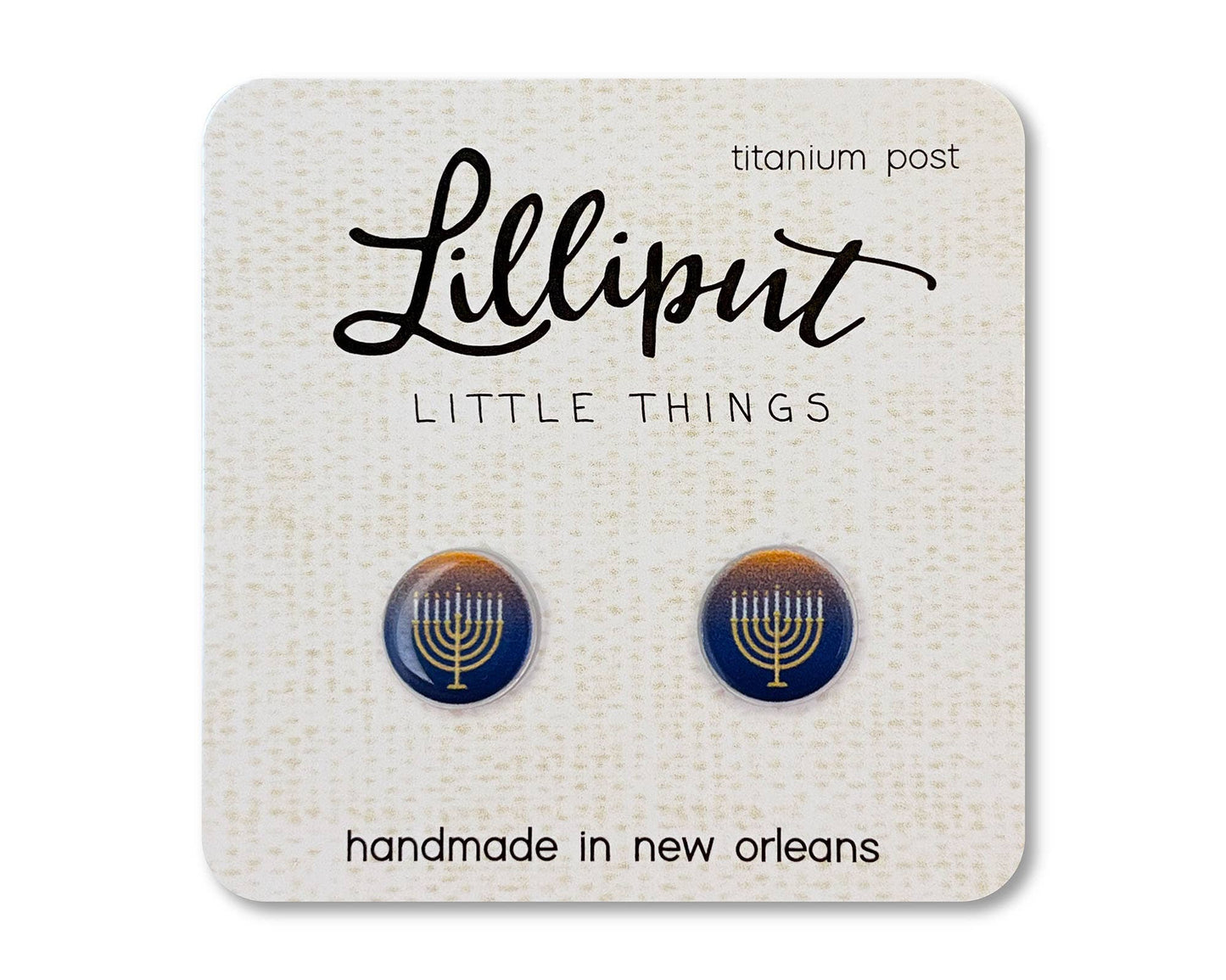 Lilliput Little Things - Menorah Earrings // Hanukkah Earrings