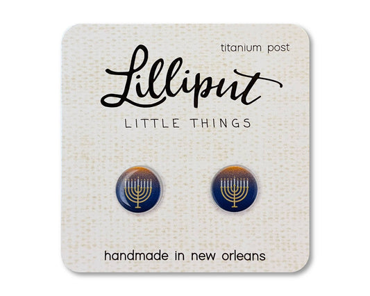 Lilliput Little Things - Menorah Earrings // Hanukkah Earrings