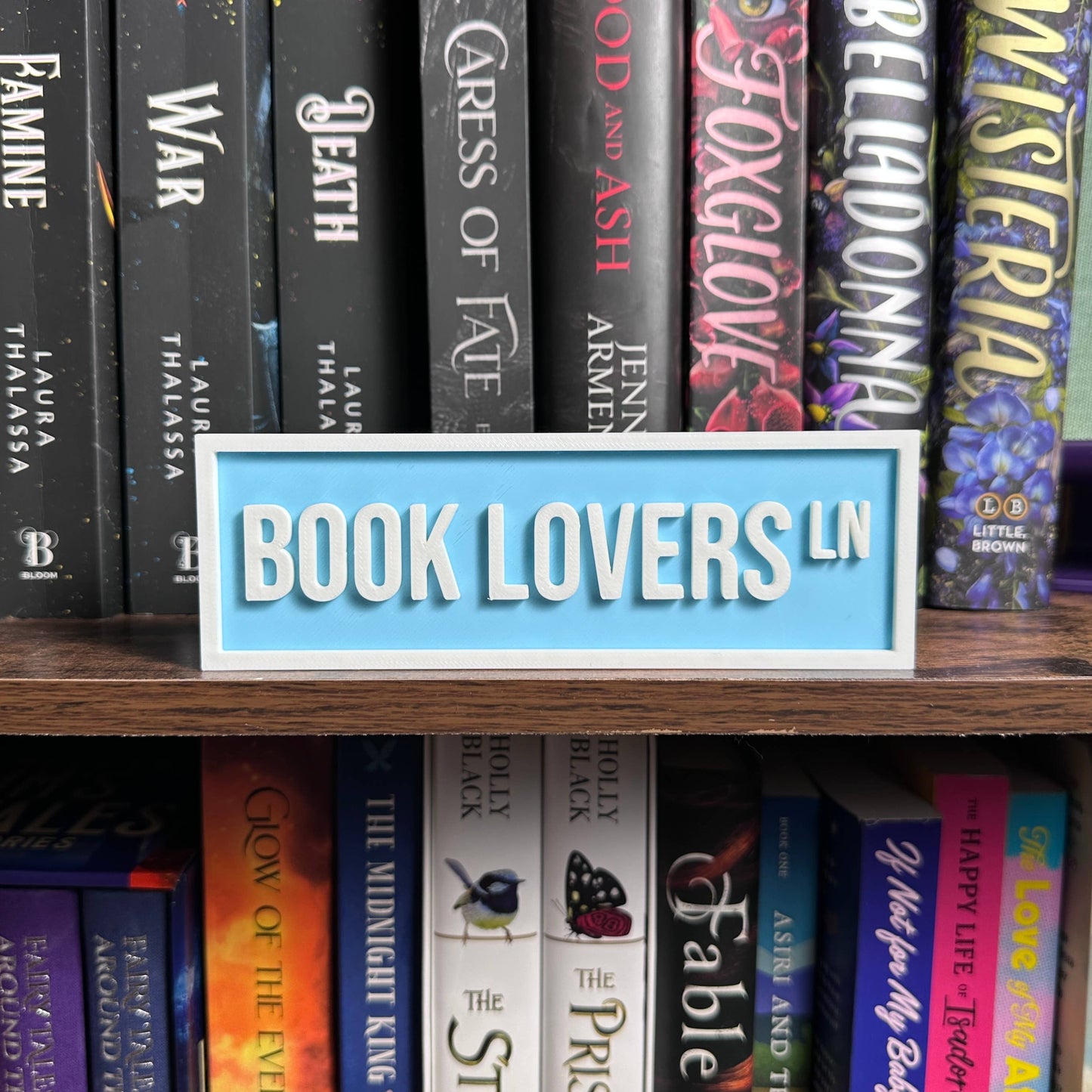 The Crafted Nook - Book Lovers Street Sign | Bookshelf Decor: Lilac Purple