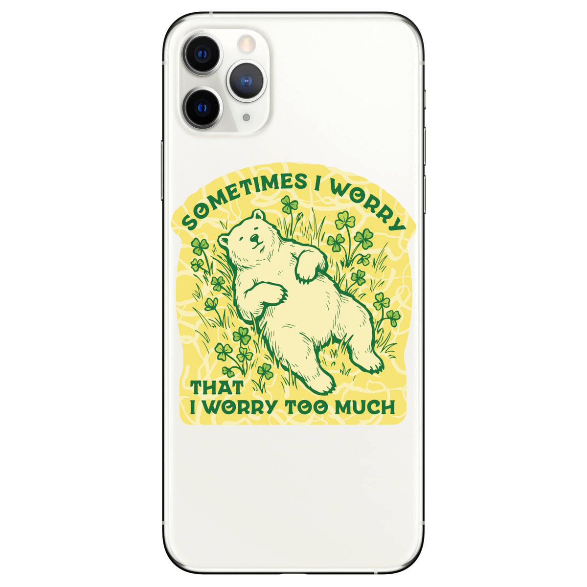 Juju and Moxie - Worry Too Much Funny Bear Cub High Quality Vinyl Sticker