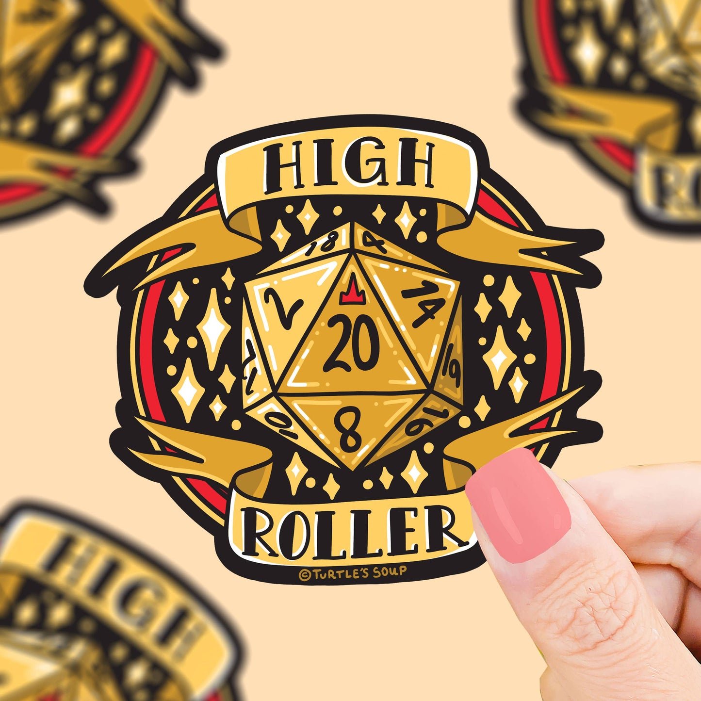 Turtle's Soup - High Roller Dice D20 Polyhedron Vinyl Sticker