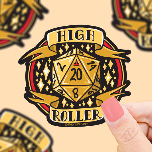 Turtle's Soup - High Roller Dice D20 Polyhedron Vinyl Sticker