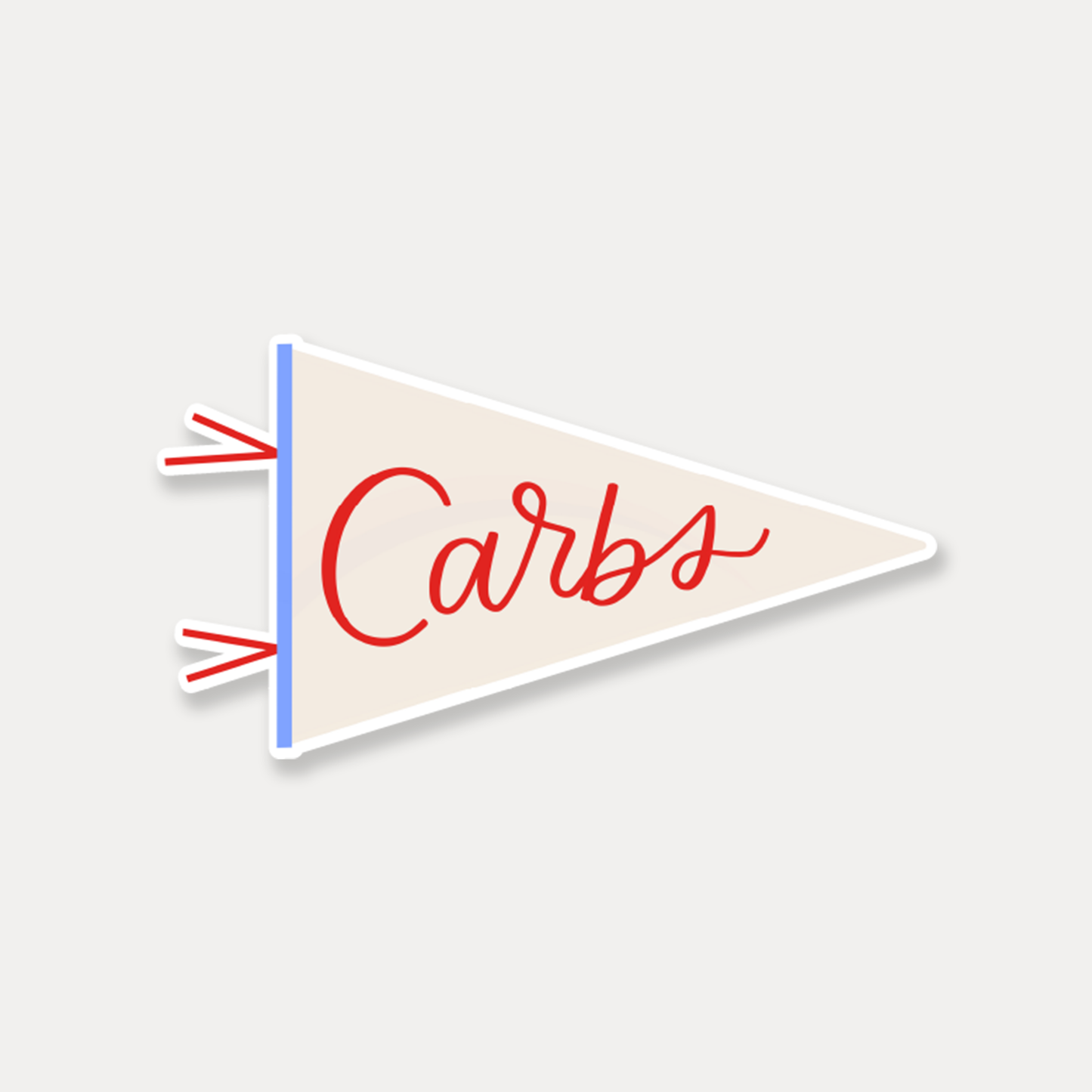 Just Follow Your Art - Carbs Vinyl Sticker | Funny Food Stickers, Pennant Sticker