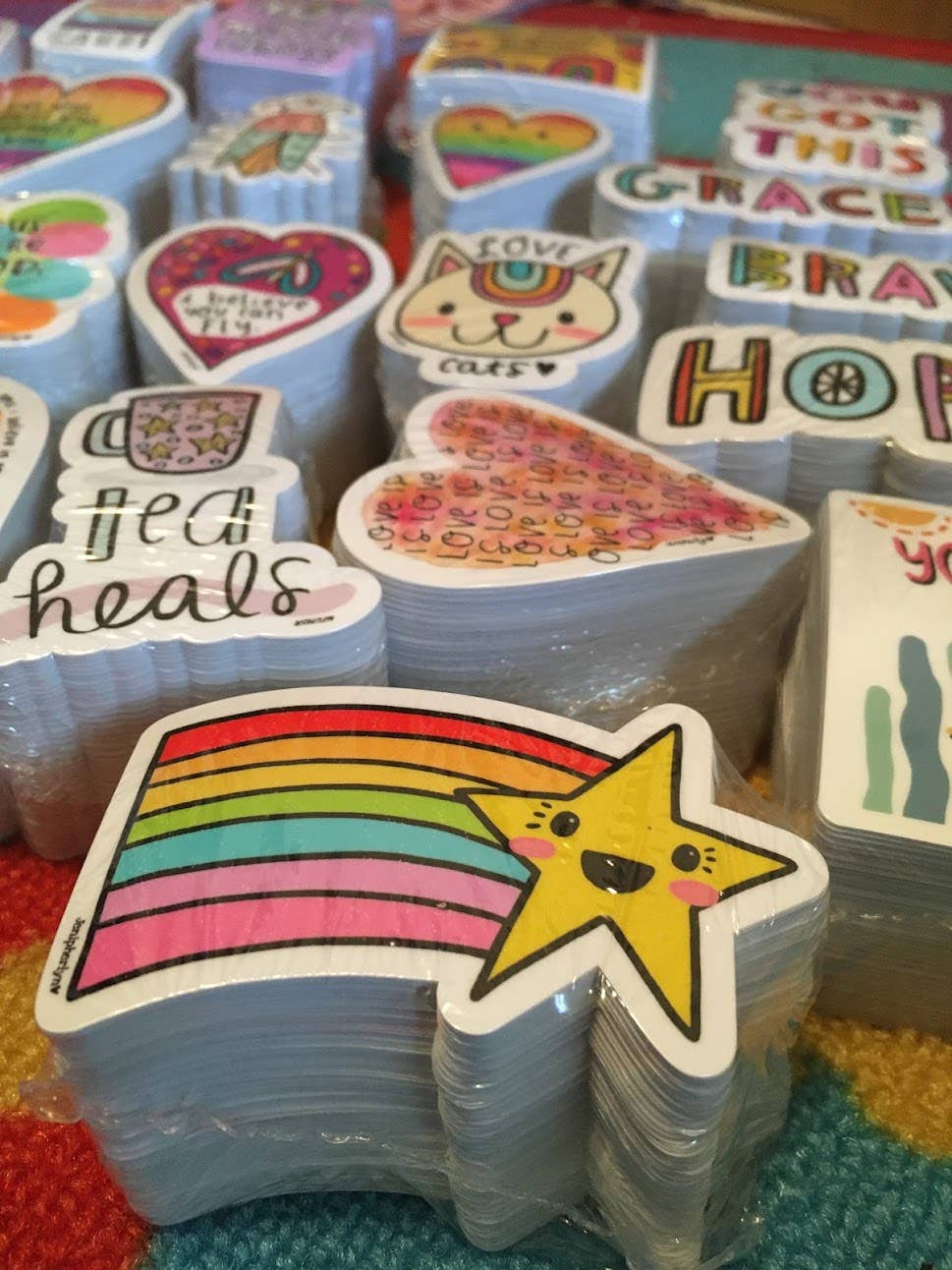 Jenipher Lyn / Nightly Doodles - RAINBOW Star - Kawaii inspired Sticker