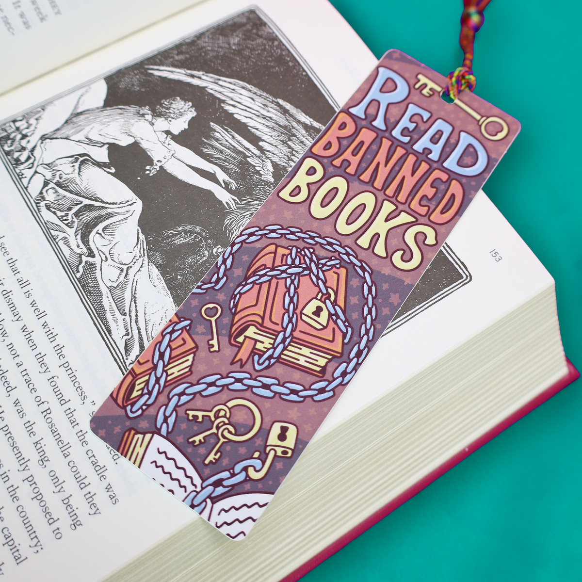 Turtle's Soup - Read Banned Books Lock and Key Tasseled Bookmark
