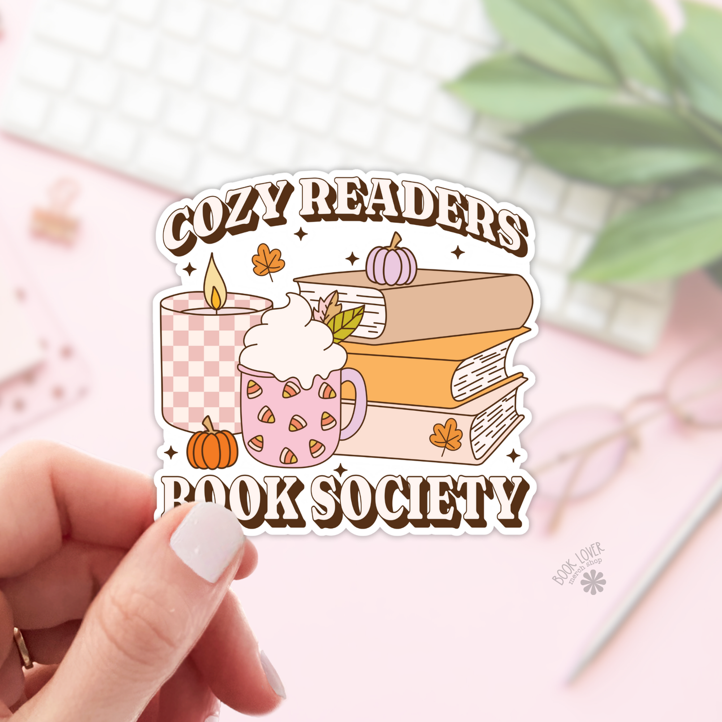 Book Lover Merch Shop - Cozy Readers Book Society Stickers / Bookish Stickers : 3''