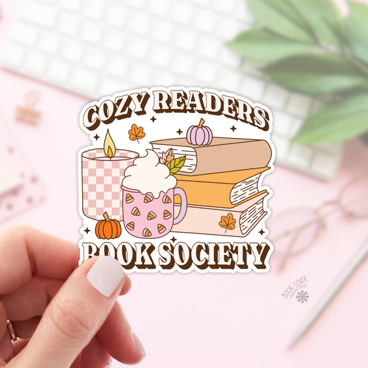 Book Lover Merch Shop - Cozy Readers Book Society Stickers / Bookish Stickers : 3''