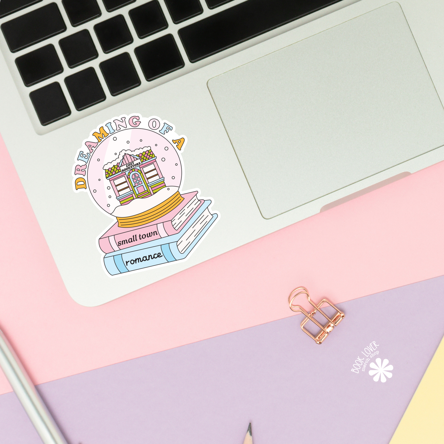Book Lover Merch Shop - Dreaming of a Small Town Romance Stickers / Bookstore: 3''