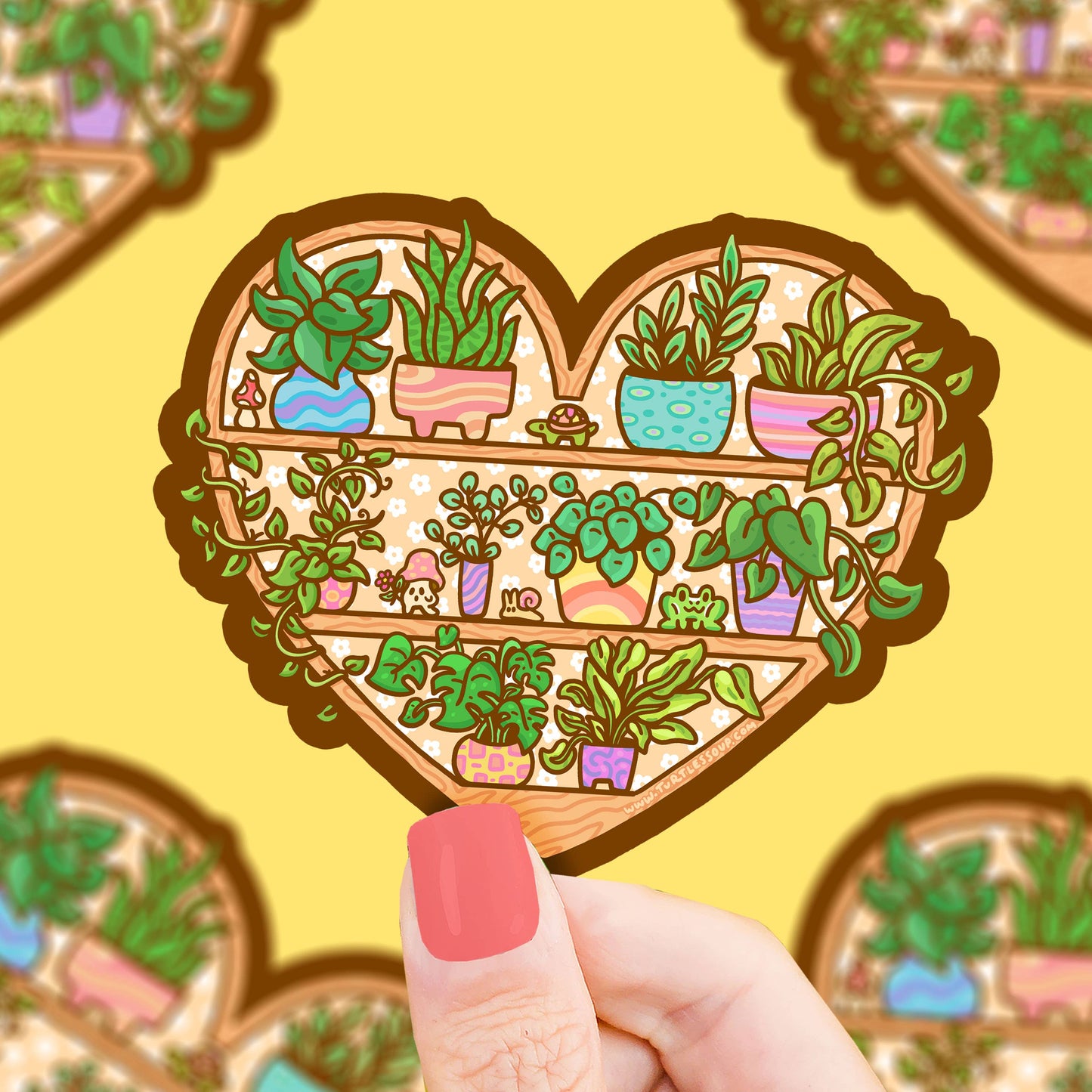 Turtle's Soup - Heart Shaped Plant Shelf Nursery Vinyl Sticker