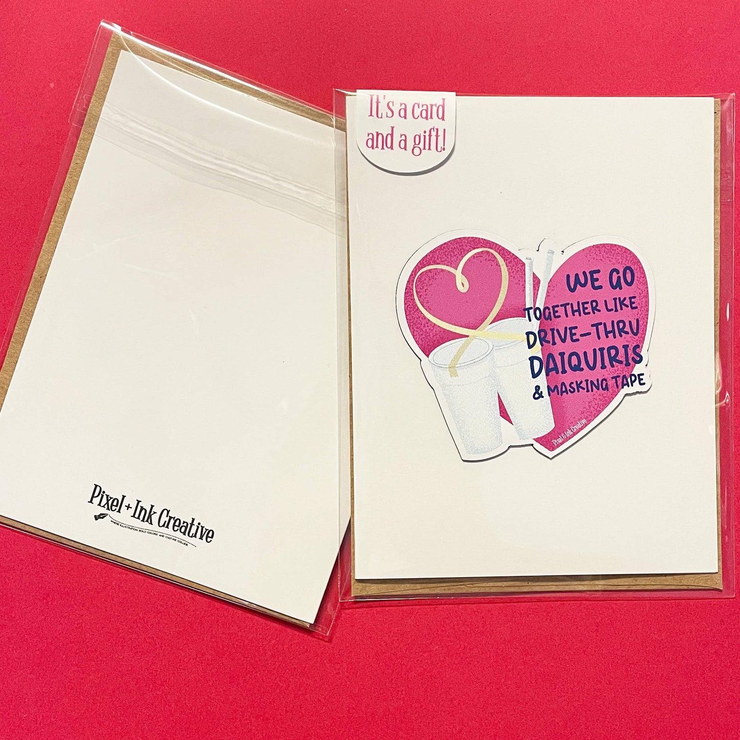 Pixel & Ink Creative - Daiquiri + Masking Tape Louisiana Greeting Card: With Words