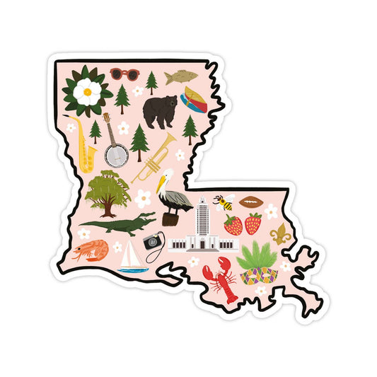 Bloomwolf Studio - Louisiana Vinyl Sticker - State Sticker, Travel Gift, Souvenir: No packaging - sent loose