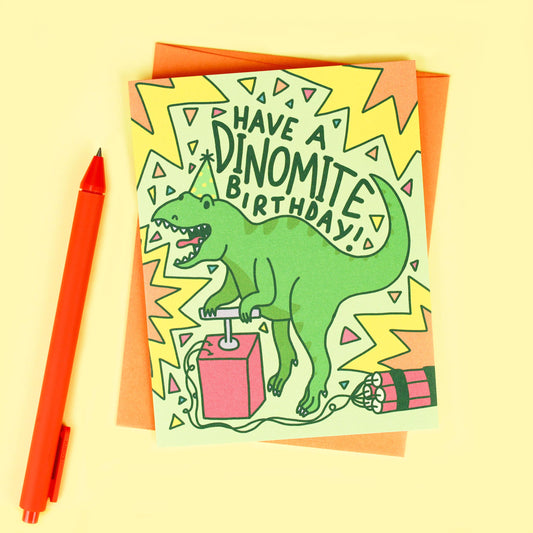 Turtle's Soup - Dino-Mite T-Rex Dinosaur Birthday Card