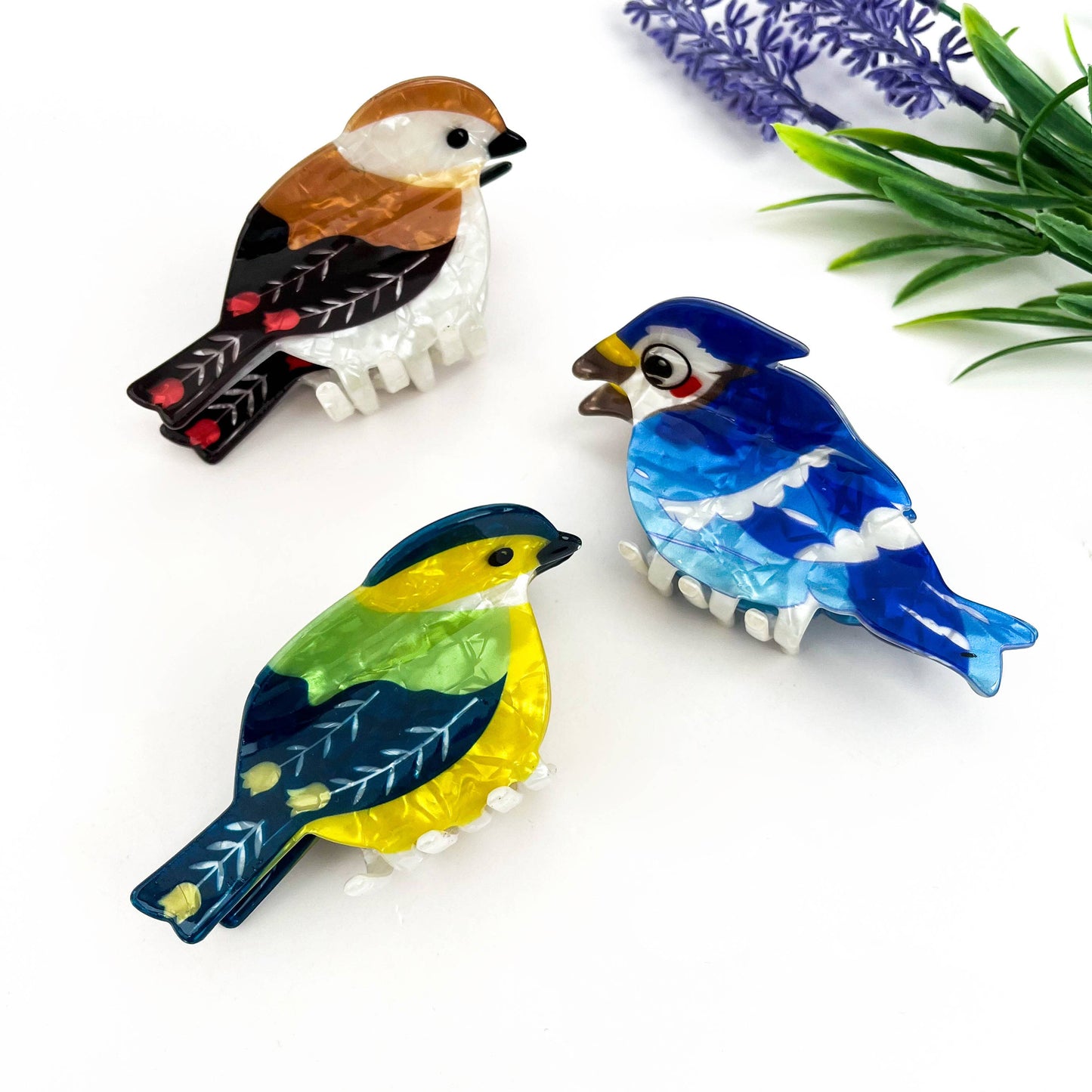 mildstyles - Colorful Cartoon Bird Acrylic Hair Claw – Cute Design: A