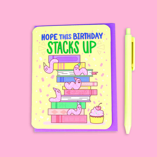 Turtle's Soup - Stacks Up Book Birthday Greeting Card