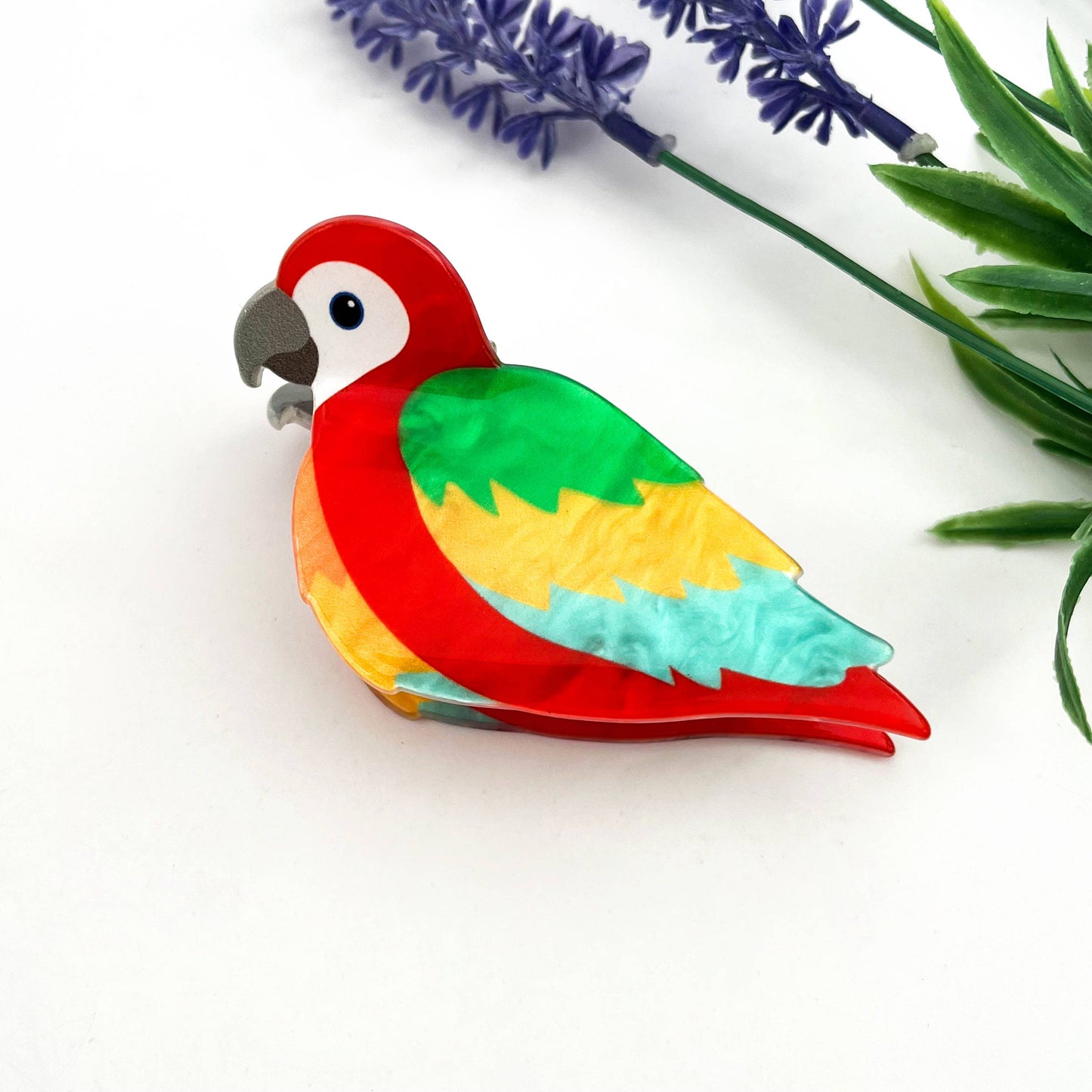 mildstyles - Realistic Parrot & Swallow Colorful Bird Hair Claw Clip: Black