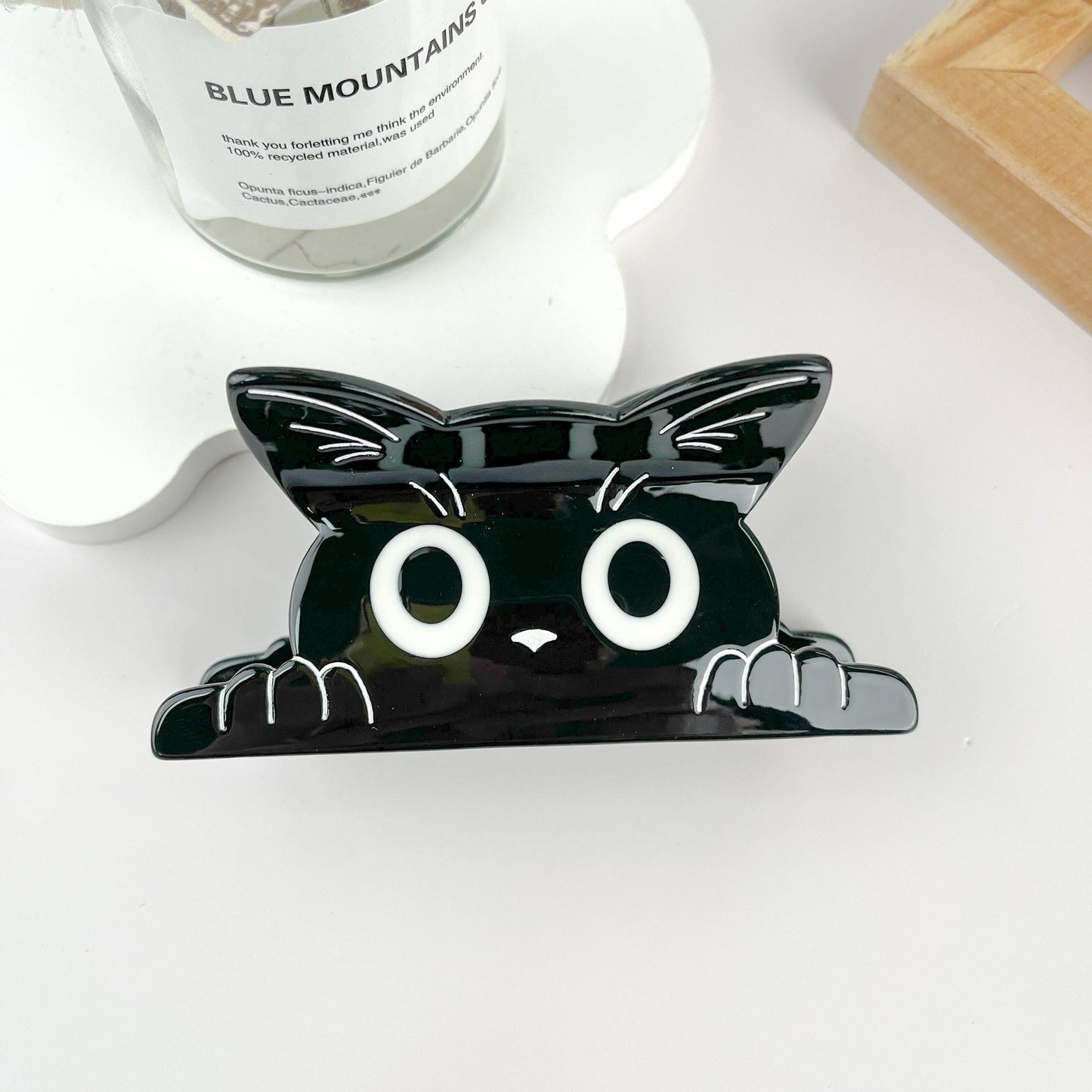 mildstyles - Cute Big Eyes Kitten Solid Hair Clips: Black