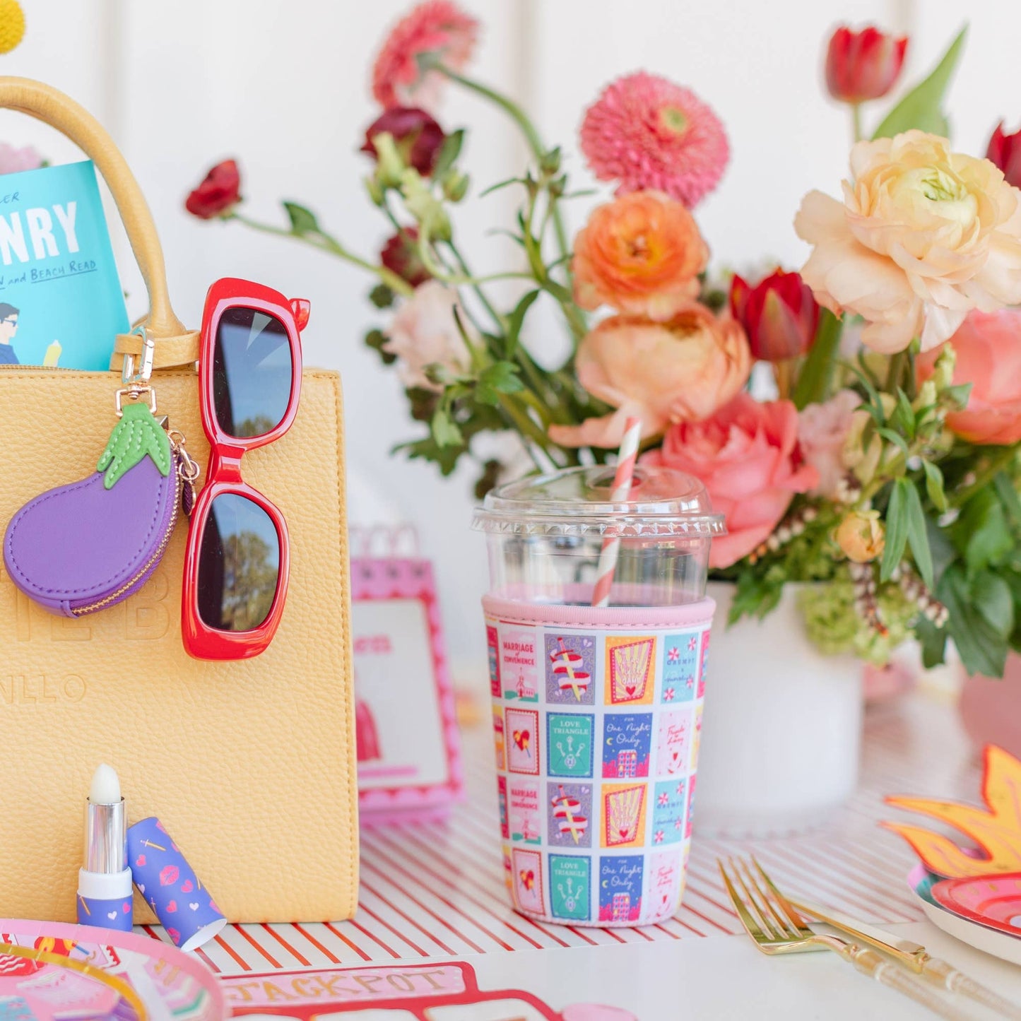 Jollity & Co. + Daydream Society - Rom Com Book Themed Beverage Sleeve - 3 Style & SizeOptions : Small