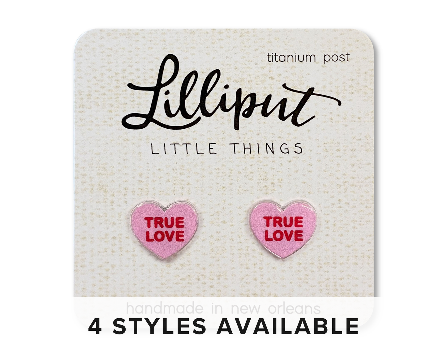Lilliput Little Things - NEW Conversation Heart Earrings // Valentines Day: Green