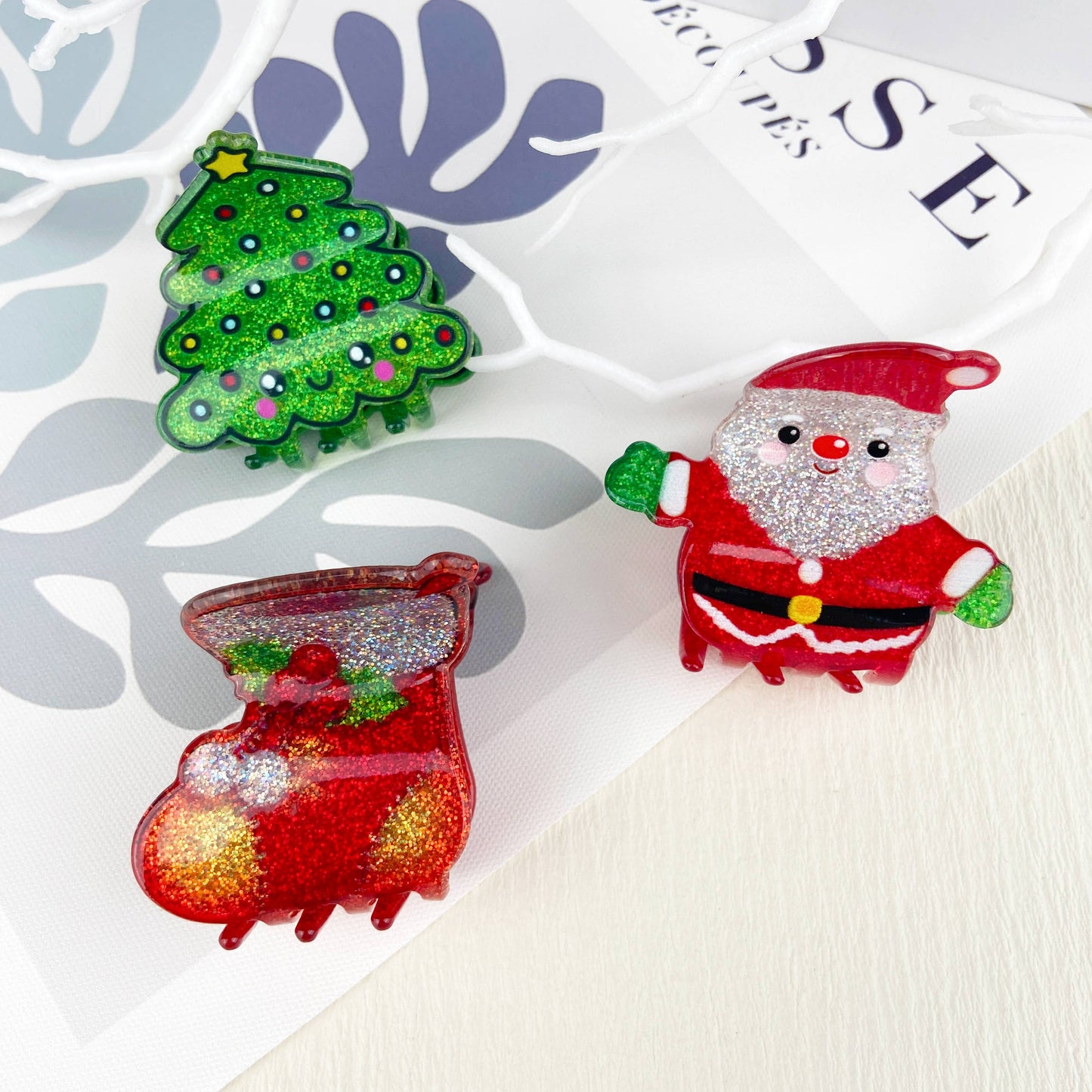 mildstyles - Christmas tree hair claw clip: Snowflake