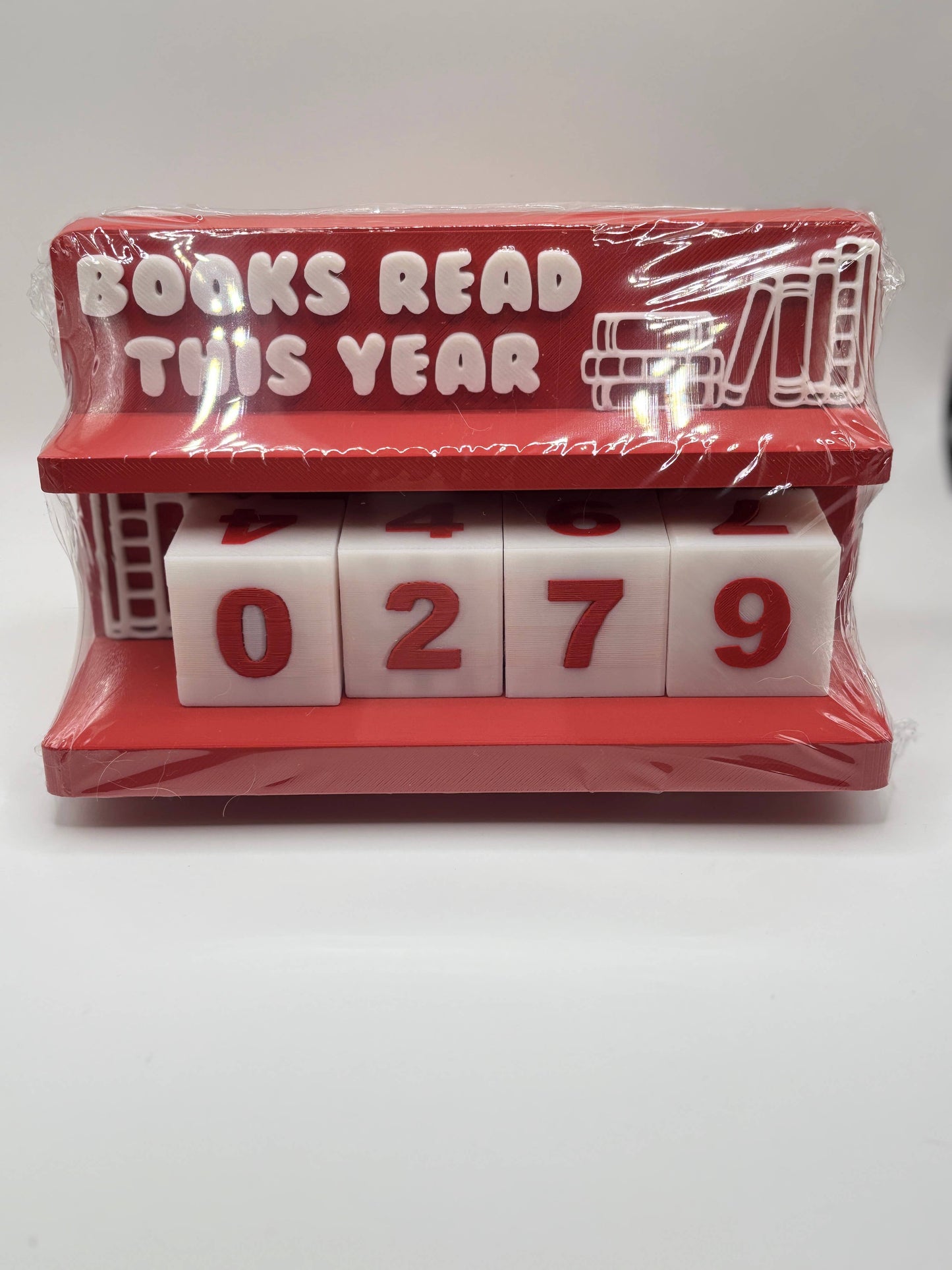 Stella Cake Creations - Book Counter Sign with Numbers : Light Pink Stand w/ White Blocks
