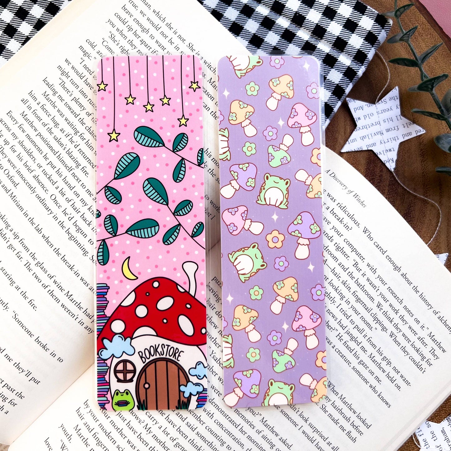 Cozy Reads Shop - Mushroom Bookstore Bookmarks: Tassel / Mushroom House