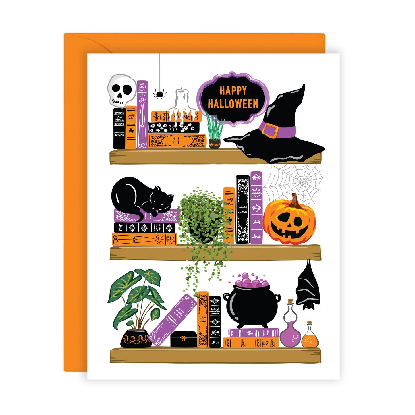 Bookshelf Halloween Card (A2)