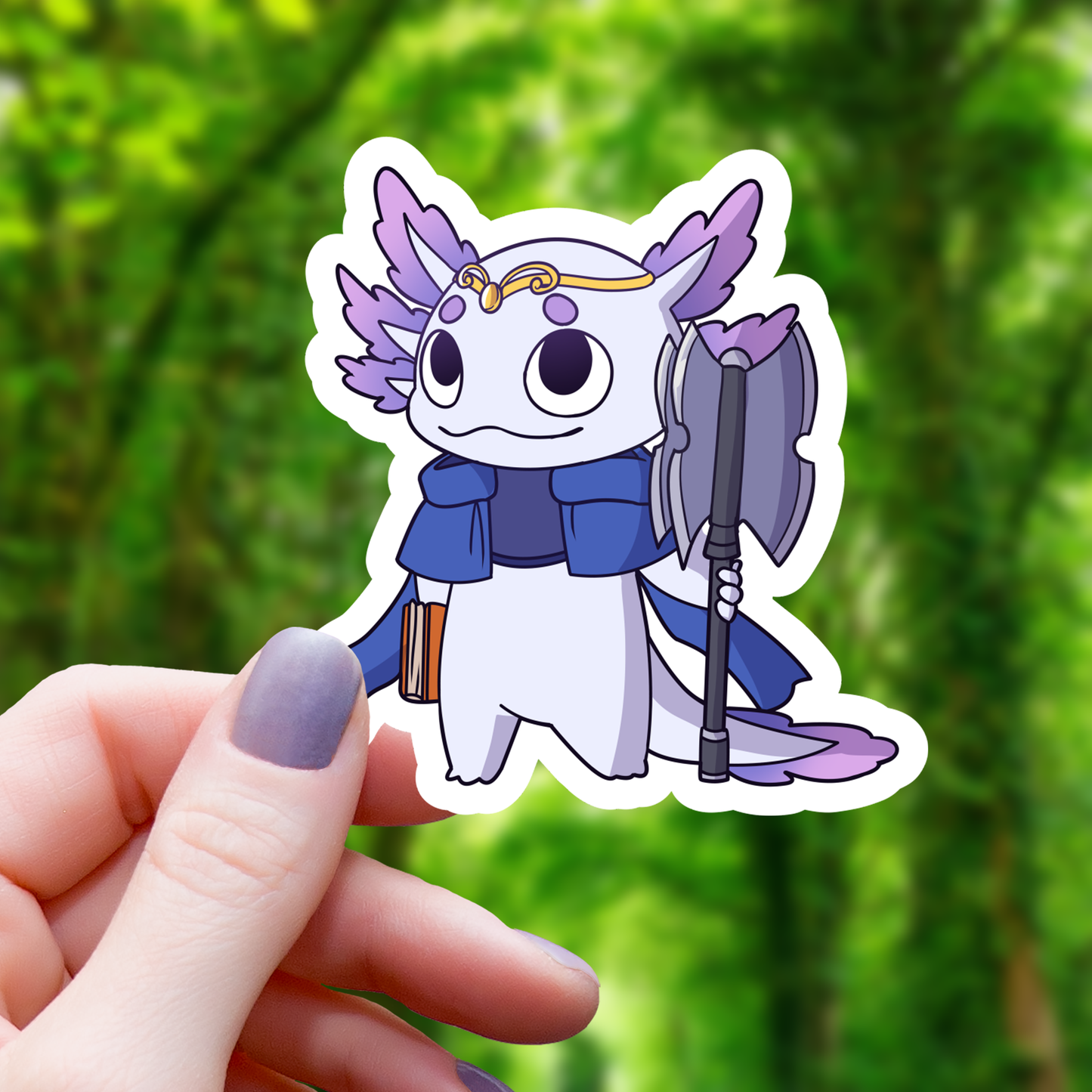 Mimic Gaming Co - Axolotl Cleric RPG Inspired Class Sticker - 3"