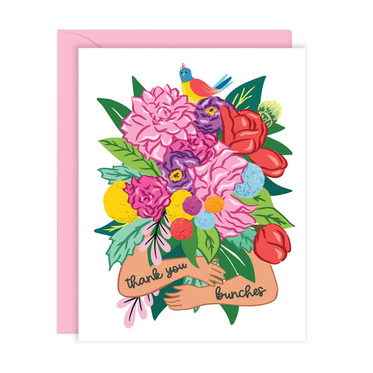 Lucy Loves Paper - Thank You Bunches Floral Card (A2)