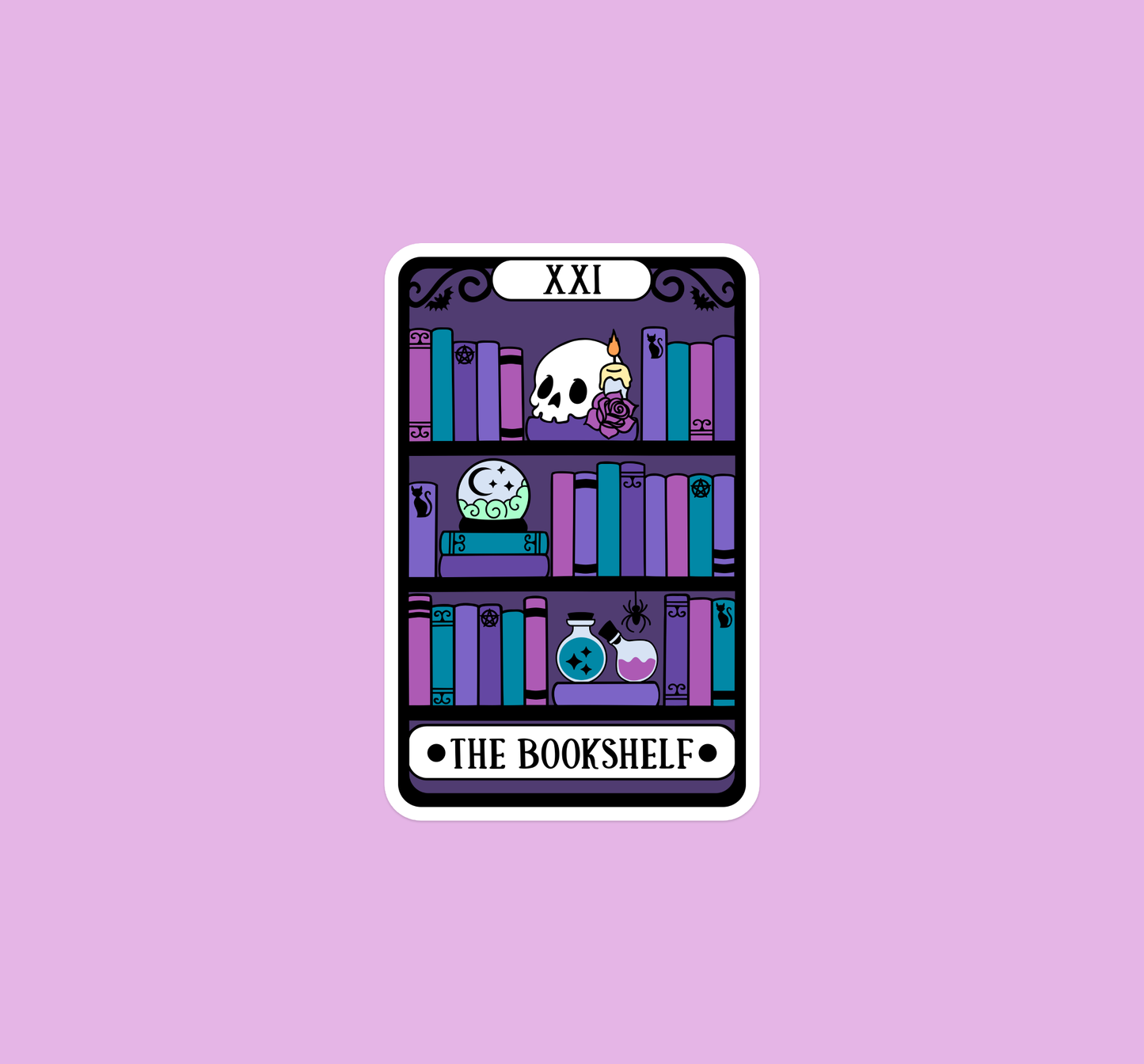 Radical Buttons - Tarot the bookshelf, Reader sticker, Bookish sticker, Smut