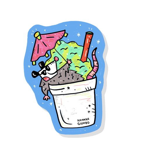 Possum Snowball Sticker