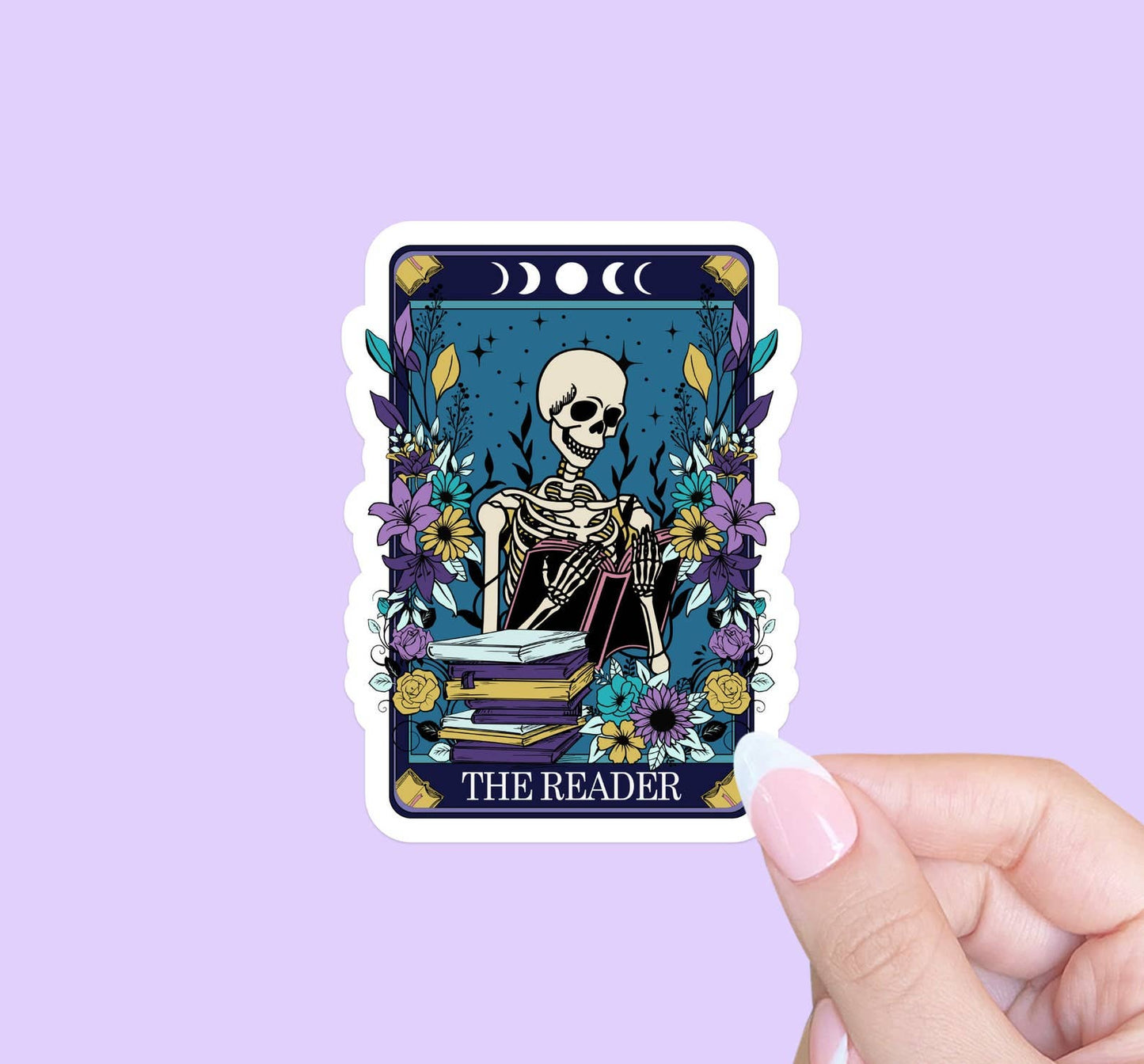 Radical Buttons - Tarot "the reader" sticker, Bookish sticker, Bookish sticker