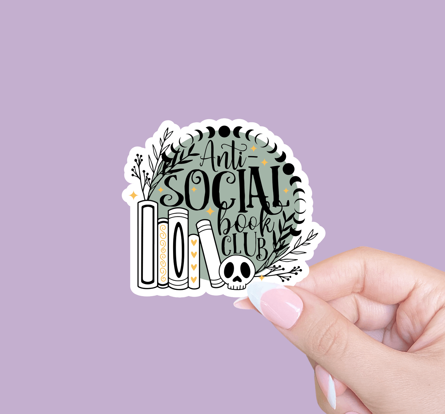 Radical Buttons - Antisocial book club, Bookish sticker, Laptop sticker