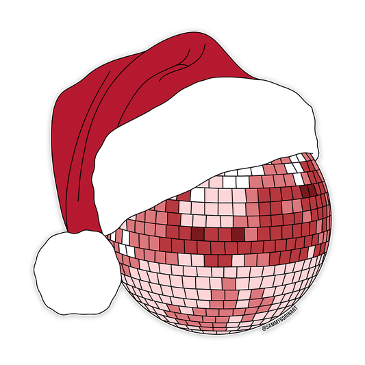 Sammy Gorin LLC - Santa Hat Disco Ball Sticker