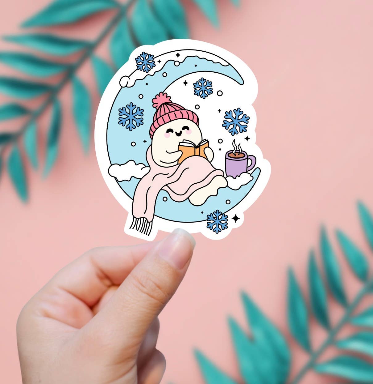 EnchantingSunshine - Cute Moon Ghost Sticker