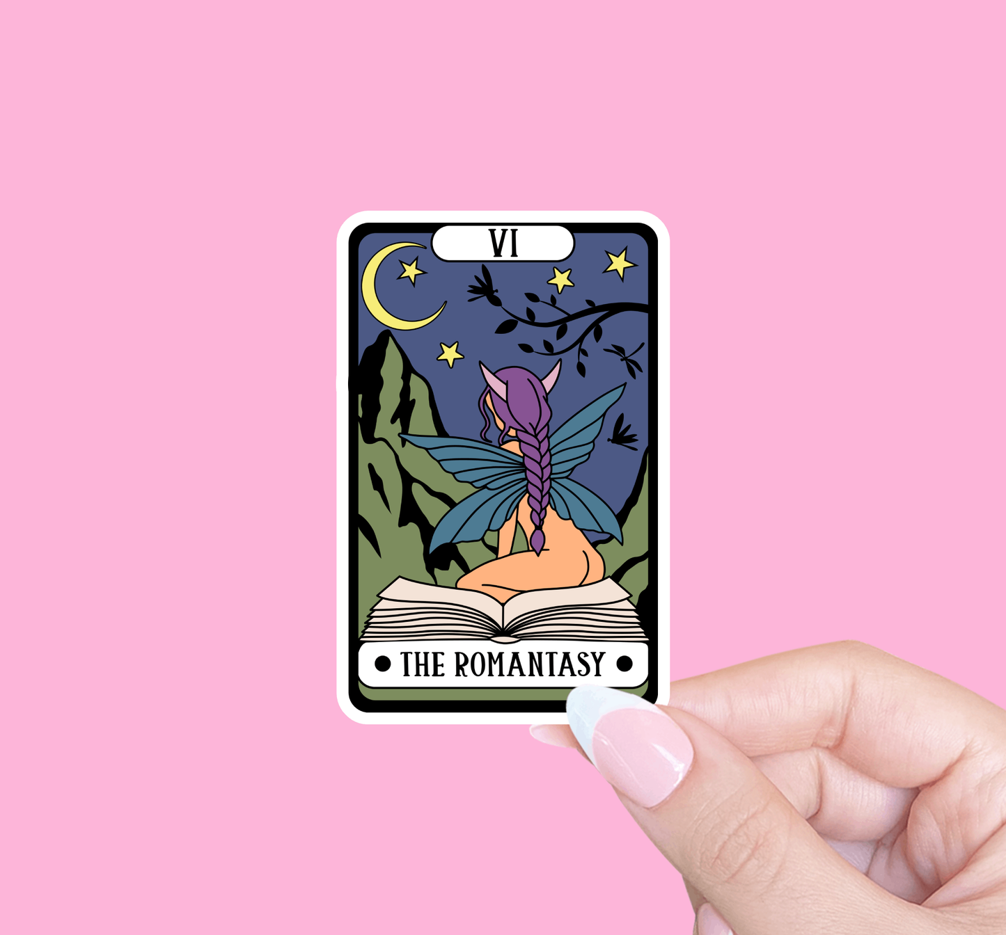 Radical Buttons - The romantasy tarot sticker, Bookish sticker, Romance reader