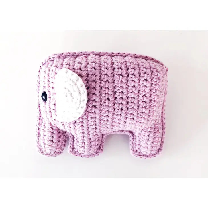 Organic Elephant Rattle- Pink