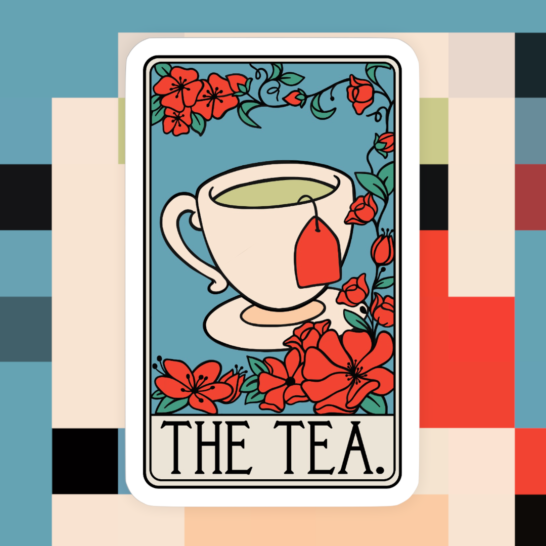 Ace the Pitmatian Co - The Tea Tarot Card Sticker