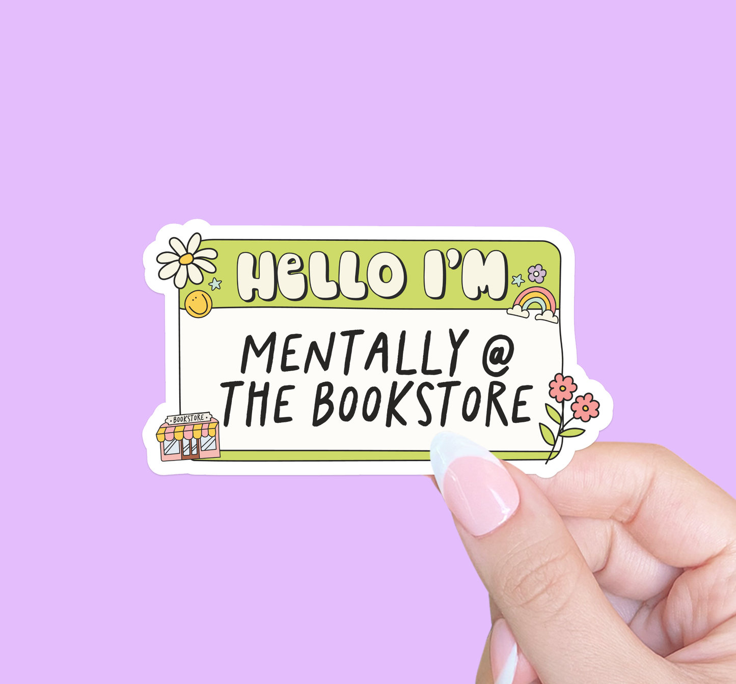Radical Buttons - Mentally at the bookstore, Kindle sticker, Bookish sticker