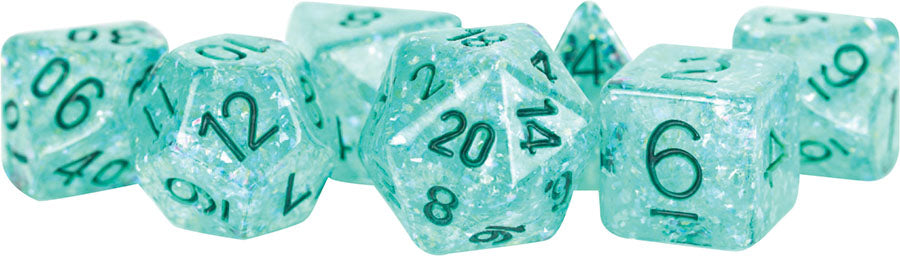 16mm Resin Flash Dice Poly Set: Teal (7)