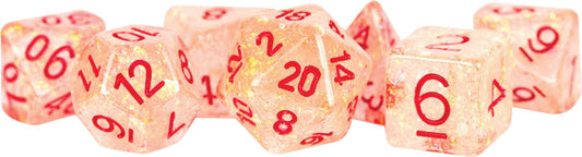 16mm Resin Flash Dice Poly Set: Red (7)