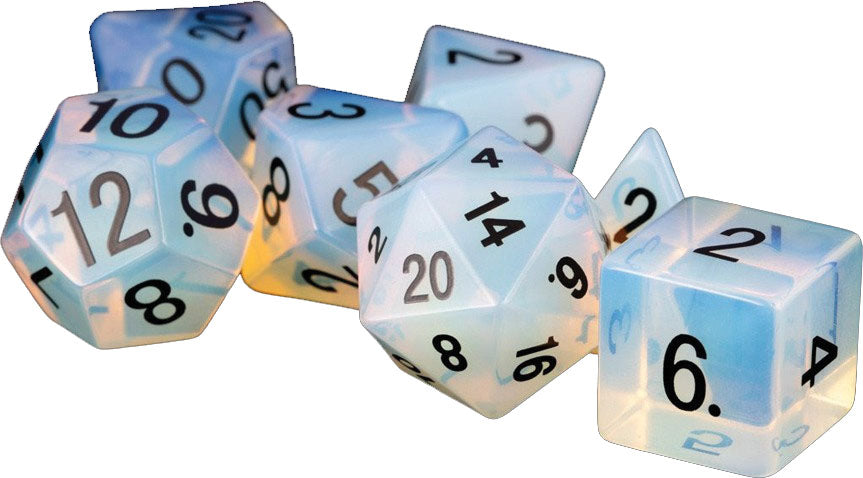 16mm Stone Poly Opalite Dice Set (7)