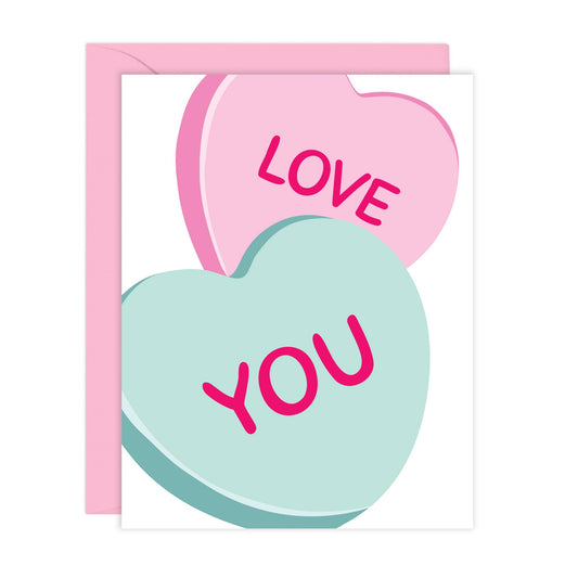 Lucy Loves Paper - Love You Heart Candy | Valentine's Day Candy Card (A2)