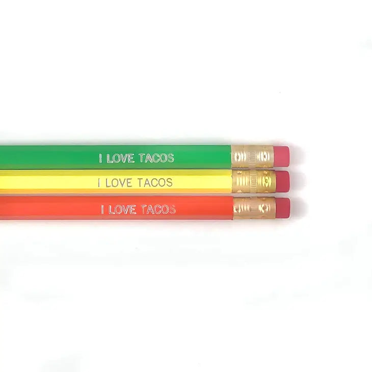 I Love Tacos Set of 3 Pencils