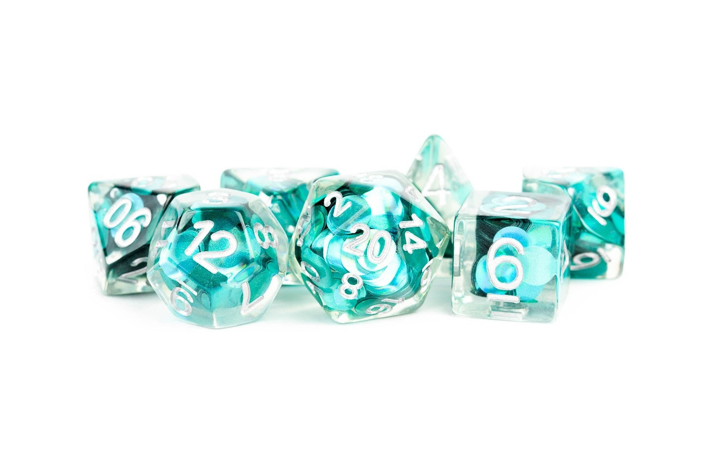 16mm Resin Poly Dice Set: Mermaid Scales (7)