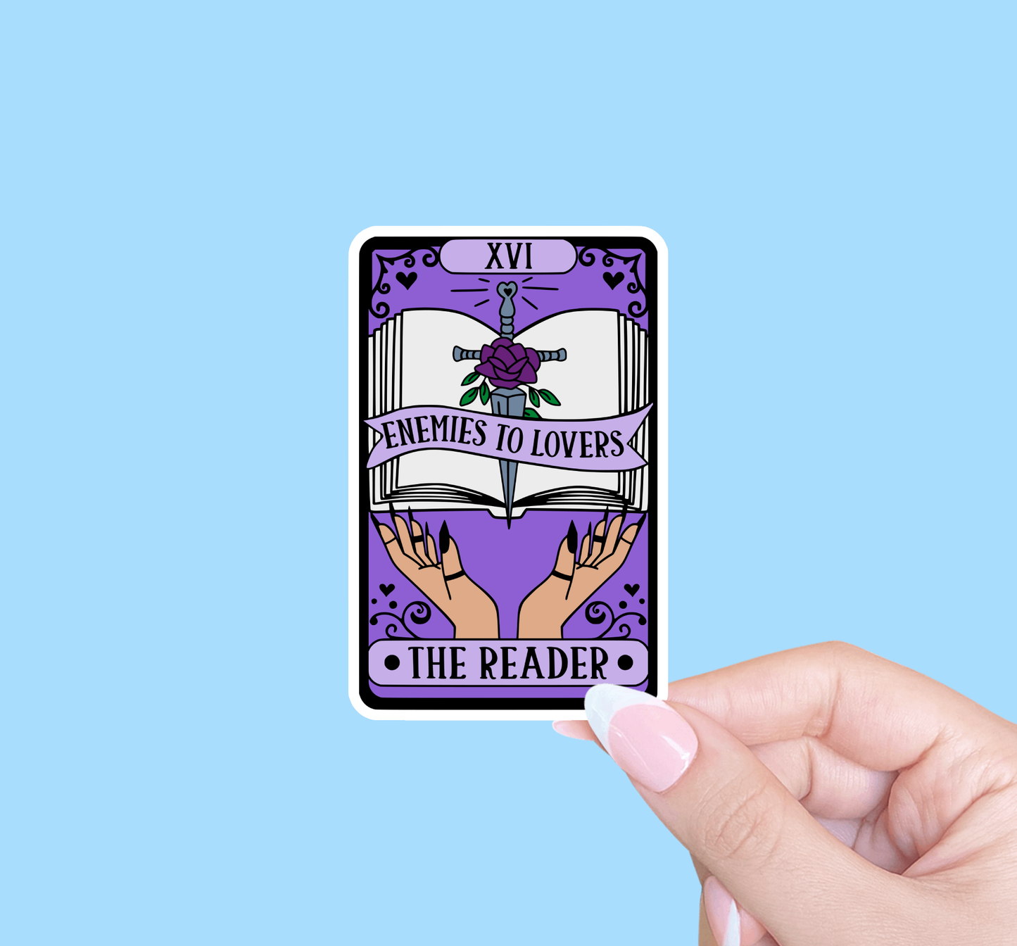 Radical Buttons - Enemies to lovers sticker, Kindle sticker, Book tropes